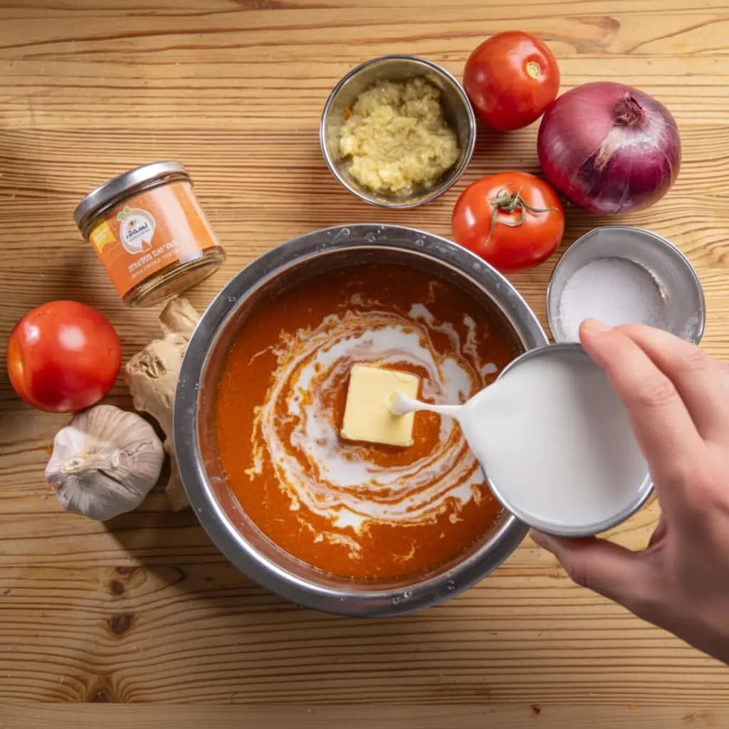 הוספת חמאה וחלב קוקוס לקארי
